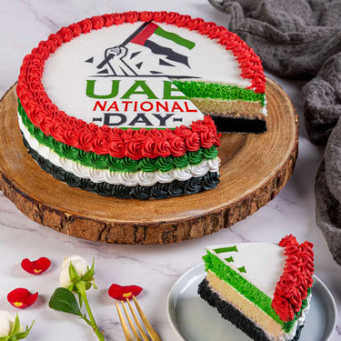 UAE Flag-Themed Sponge Cake – Celebrate with Colors of the Nation